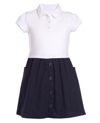 Nautica Girls' Little School Uniform Short Sleeve 