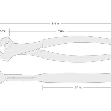 TEKTON 8-Inch End Cutting Pliers | PCT10008