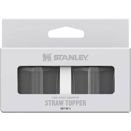 STANLEY Quencher Stay Smooth Anti-Pucker Straw Topper 2-Pack | Ergonomic Sip Through Straw Cap for Tumbler with Handle | Silicone Accessory for Drinking Cup | BPA-Free | Milky White