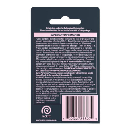 Durex Performax Intense Lubricated Ribbed Dotted Premium Condoms, 3 Count(Pack of 3)