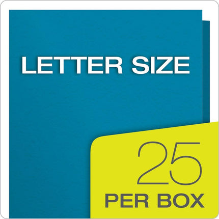 Oxford Two-Pocket Folders w/Fasteners, Light Blue, Letter Size, 25 per Box (57701)