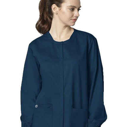 WonderWink 800XCARI3XL Wonder Work Unisex Snap Front Jacket, Caribbean Blue, Extended-3XL Size