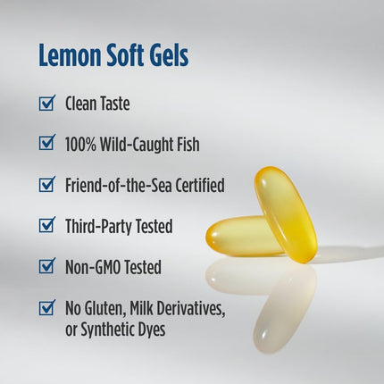 Nordic Naturals, ProOmega-D, Lemon Flavor, 1,250 mg, 120 Soft Gels