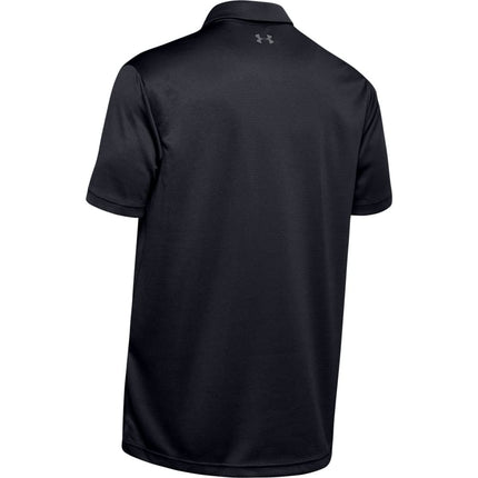 Polo Under Armour Tech para hombre, negro/grafito, talla grande