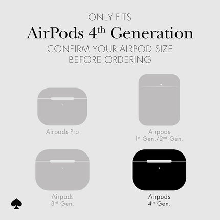 kate spade new york AirPods 4 Protective Case with Keychain Ring - Transparent Tortoise, Compatible with AirPods 4th Generation
