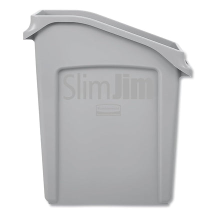 Rubbermaid Commercial Products Slim Jim Under-Counter Waste Container | Space-Saving Bin With Venting Channels For Desks, Cabinets Or Sinks | 49 L Gray