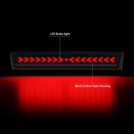 DNA MOTORING 3BL-GMCD00-3D-T3-LED-BK Luz de Freno Trasera LED 3D con Líneas Rayadas y Carcasa Negra [Compatible con Suburban 1500 2500 00-06 / Tahoe / Yukon y XL 1500 2500 00-06]