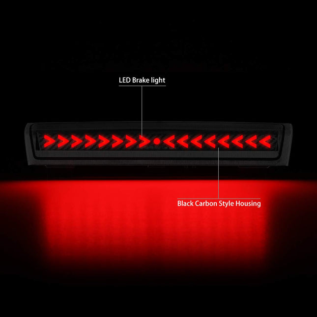 DNA MOTORING 3BL-GMCD00-3D-T3-LED-BK Black Housing Striped Line 3D LED Third Tail Brake Light [Compatible with 00-06 Suburban 1500 2500 / Tahoe / 00-06 Yukon & XL 1500 2500]