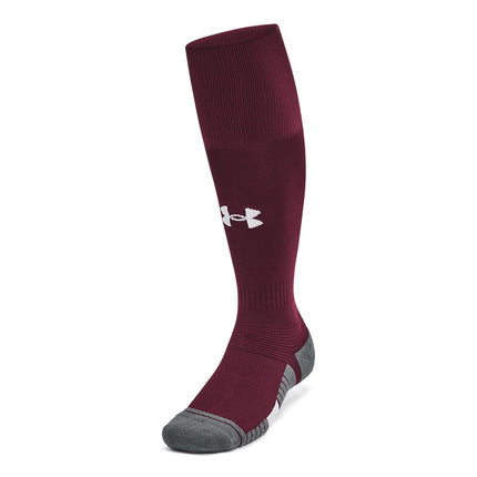 Calcetines de fútbol por encima de la pantorrilla unisex Under Armour Magnetico, 1 par, (609) granate/gris claro/blanco, grande