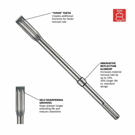 BOSCH HS1935 1 In. x 16 In. R-Tec Flat Chisel SDS-max Hammer Steel