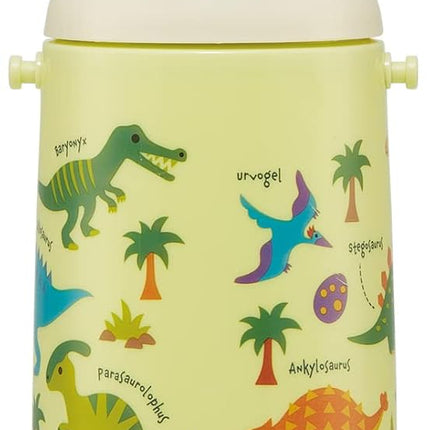 / SDPC4P-A Stainless Steel Water Bottle with Straw, One Push Type, 11.8 fl oz (350 ml), Dinosaurus Picture