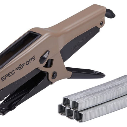 Spec Ops Tools Elite Duty Packaging Plier Stapler, 7/16 Crown, 1/4" - 3/8" Leg Length Staples, 3% Donated to Veterans