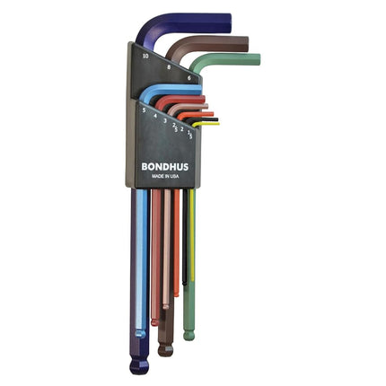 Bondhus 69499 Ball End L-Wrench Set with Colorguar