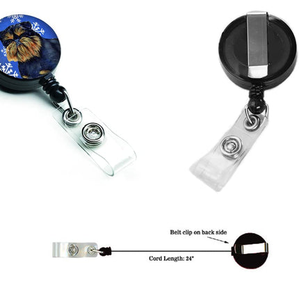 Caroline's Treasures LH9298BR Brussels Griffon Winter Snowflakes Holiday Retractable Badge Reel, for Nurses ID Badge Holder with Clip Retractable Employee Badge Holder,