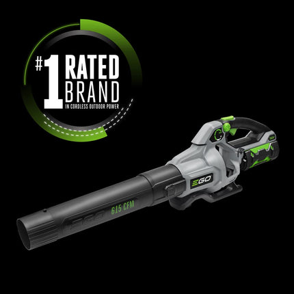 EGO Power+ LB6151 615 CFM Variable-Speed 56-Volt Lithium-ion Cordless Leaf Blower with 2.5Ah Battery and Charger, Black