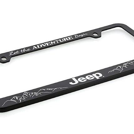 Jeep UV Printed Black Plastic License Plate Frame Holder 2 Hole