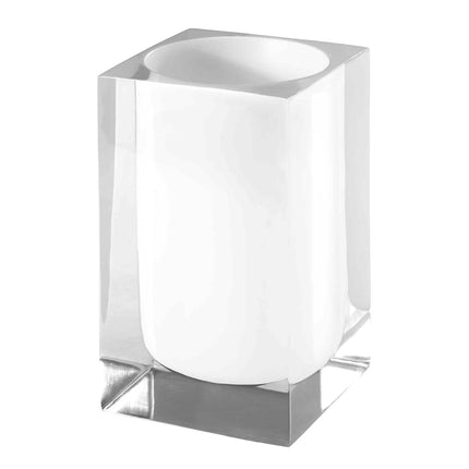 IZOD - Tumbler, Resin Multipurpose Countertop Accessories, Dorm Room Essentials, Modern Home Decor (Marina Collection, White)