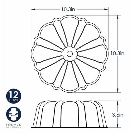 Nordic Ware Formed Bundt, 12 Cup, Twilight Blue