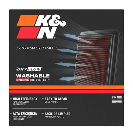 K and N E-4665 Washable and Reusable Car Industrial Air Filter