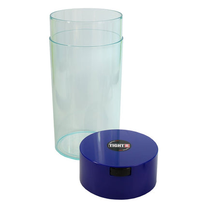 Tightpac America, Inc. Tightvac - 5oz to 24 Ounce - Patented Airtight Container | Multi-use Vacuum Container Works as Smell Proof Containers for Herbs and Dry Goods. Blue Clear
