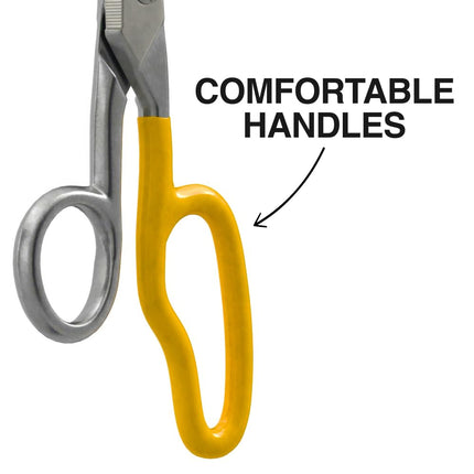 Stainless Steel Scissors, Electrician Free Fall Snips KLEIN TOOLS 2100-8, Yellow/Silver