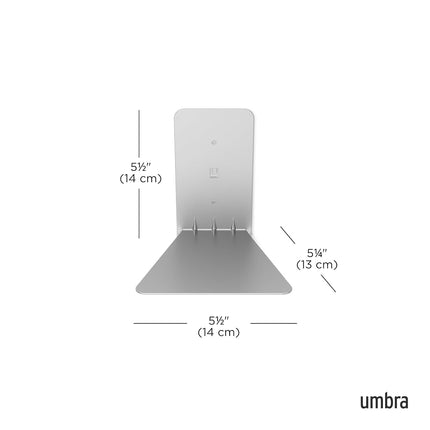 Umbra Conceal Floating Bookshelf, Metal Wall Shelf, Set of 3, Small, Silver