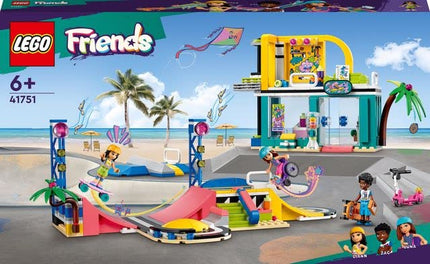 LEGO 41751 Friends Skate Park, Skateboard Toys for Kids, Girls and Boys Aged 6 Plus, Mini-Doll Playset with Toy Scooter and Wheelchair, Birthday Gift Idea, 2023 Characters