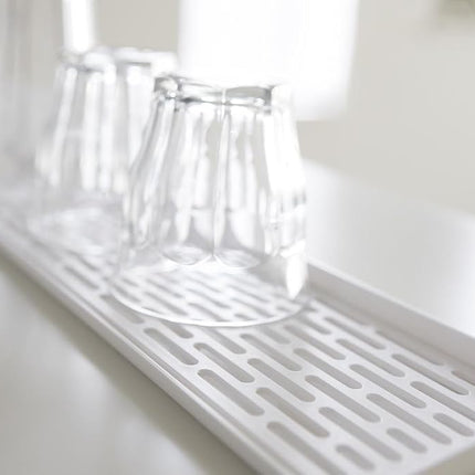 Yamazaki Home Sink Glass Plastic | Drainer Tray, One Size, White