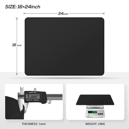 FLASLD 2Pack Heat Resistant Mat for Air Fryer Site on,16"X24" Fireproof Silicone Mats for Kitchen Counter, Countertop Protector, No-slip and Waterproof Black