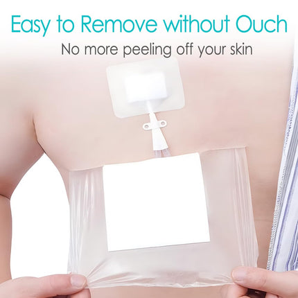 Waterproof Shower Protector | 12x16 Inch Dialysis Catheter Shower Cover Large | Without Glue in The Center for Chest Chemo Port Picc Line PD Peritoneal Dialysis Accessories Bandage (Pack of 14)