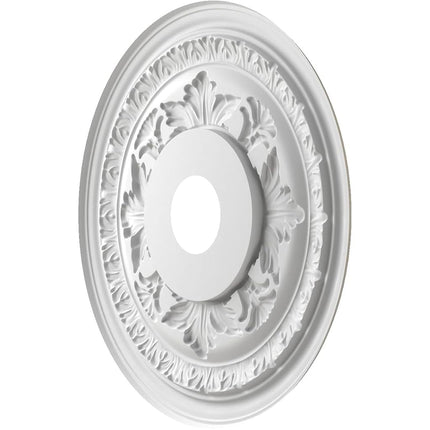 Ekena Millwork CMP19BABCR Baltimore Thermoformed PVC Ceiling Medallion (Fits Canopies up to 7 3/4"), 19"OD x 3 1/2"ID x 1"P, Bright Coat Chrome