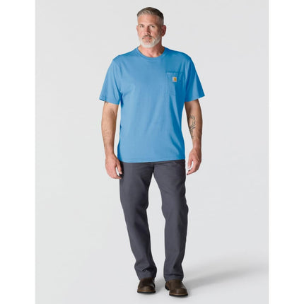 Carhartt Men's Loose Fit Heavyweight Short-sleeve Pocket T-shirt, Tranquil Blue, S
