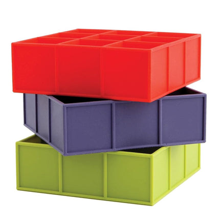Dexas Silicone Six Cube Ice Cube Trays, Set of Two, Red