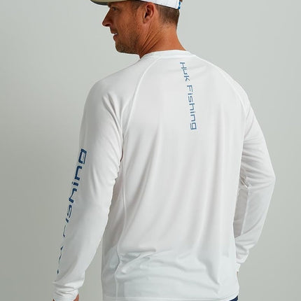 HUK Men's Standard Pursuit Vented Long Sleeve, 30 UPF Fishing Shirt, White 2.0