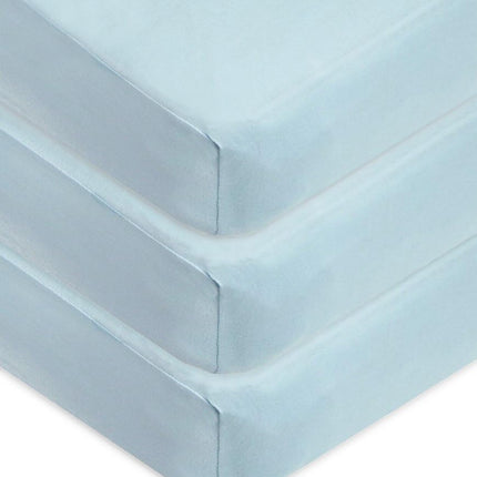 American Baby Company 3 Pack 100% Cotton Jersey Knit Fitted Crib Sheet for Standard Crib and Toddler Mattresses, Blue, for Boys and Girls