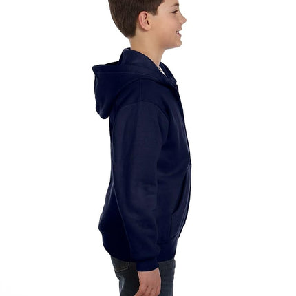 Hanes Boys' Eco Smart Zip Hoodie, Navy, Large