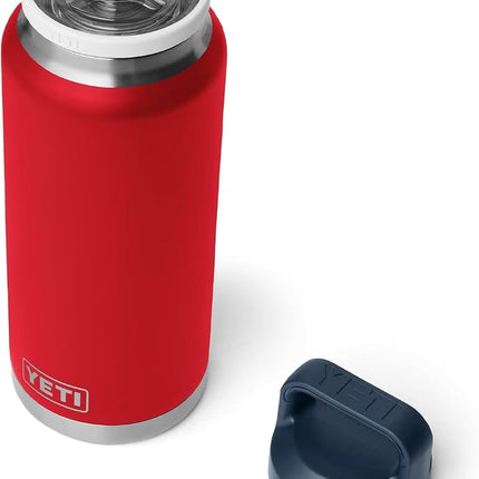 YETI Rambler 36 oz Bottle, Vacuum Insulated, Leakproof, Stainless Steel with Chug Cap, Rescue Red/White/Navy