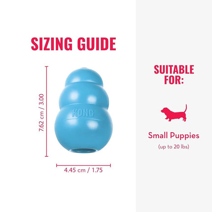 KONG - Puppy Toy Natural Teething Rubber - Fun to Chew, Chase & Fetch - For Small Puppies (Colour May Vary)