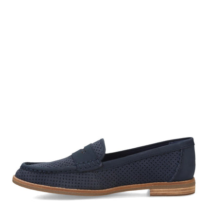 Sperry Women's Seaport Penny Loafer, Navy Perf, 6.5
