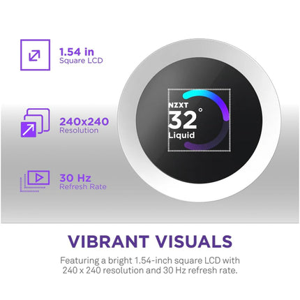NZXT Kraken Plus 360 RGB - 360mm AIO CPU Cooler, LCD - White