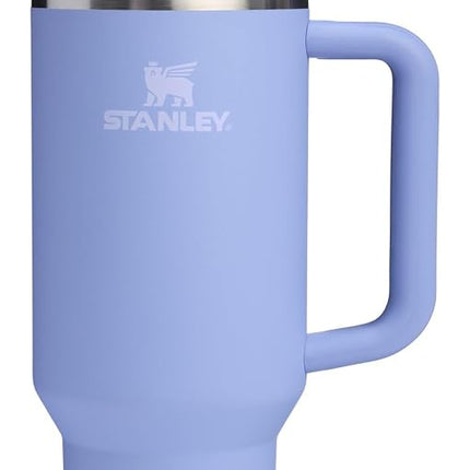 Vaso STANLEY Quencher H2.0 con asa y pajita, tapa Flowstate de 3 posiciones, compatible con el portavasos del coche, acero inoxidable aislado, sin BPA, 1.2 litros, color Hortensia