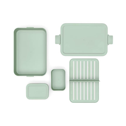 Brabantia Make and Take Bento Lunch Box, Large, 2 Litre Capacity, Jade Green