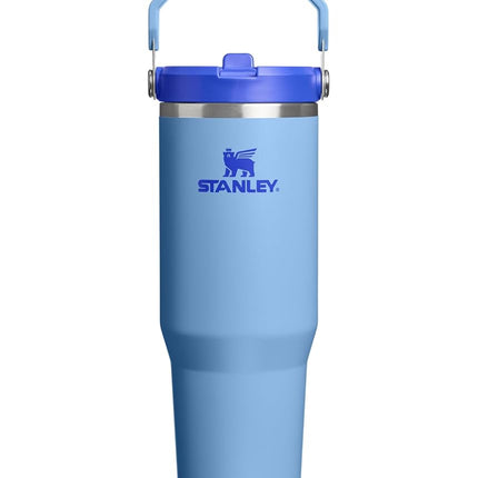 Vaso Stanley IceFlow 2.0 Flip Straw con asa, 887 ml | Tapa de rosca y pajita abatible | Botella de agua a prueba de fugas | Acero inoxidable con aislamiento | Sin BPA | Azul cielo