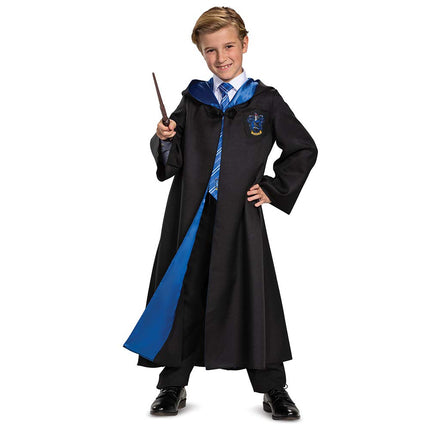 Déguisement Harry Potter Robe Serdaigle Luxe Accessoire de Costume Enfant, Noir & Bleu, Taille Enfant Petit (4-6)