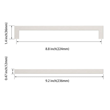 Asidrama 10 Pack 8.8 Inch(224mm) Brushed Satin Nickel Kitchen Cabinet Handles, Stainless Steel Cabinet Pulls Kitchen Cabinet Hardware for Cupboard Drawer Handles Dresser Pulls
