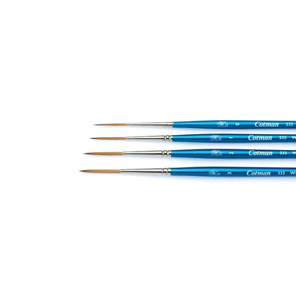 Winsor & Newton, Cotman Watercolour Synthetic Brushes, Short Handle, Pack of 5 (1 and 5 Round, 1 Rigger ,2 Fan, 3mm Angled)