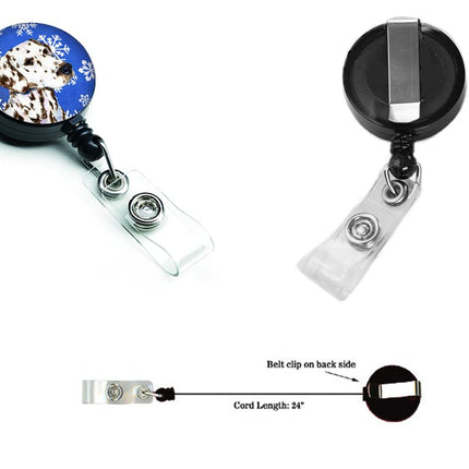Caroline's Treasures Dalmatian Winter Snowflakes Holiday Retractable Badge Reel, Multicolor (SS4607BR)