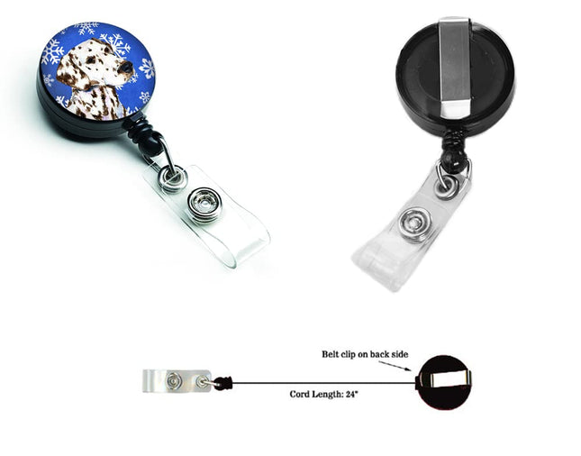 Porte-badge rétractable Caroline's Treasures Dalmatien flocons de neige d'hiver, multicolore (SS4607BR)