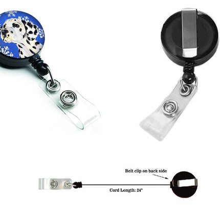 Caroline's Treasures Dalmatian Winter Snowflakes Holiday Retractable Badge Reel, Multicolor (SS4630BR)
