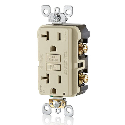 Leviton AFTR2-T SmartlockPro Outlet Branch Circuit Arc-Fault Circuit Interrupter Receptacle, 20-Amp, 120-volt, Light Almond